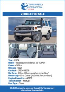 Sale of office vehicle